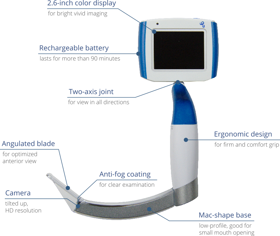 Display of VL400 video laryngoscope